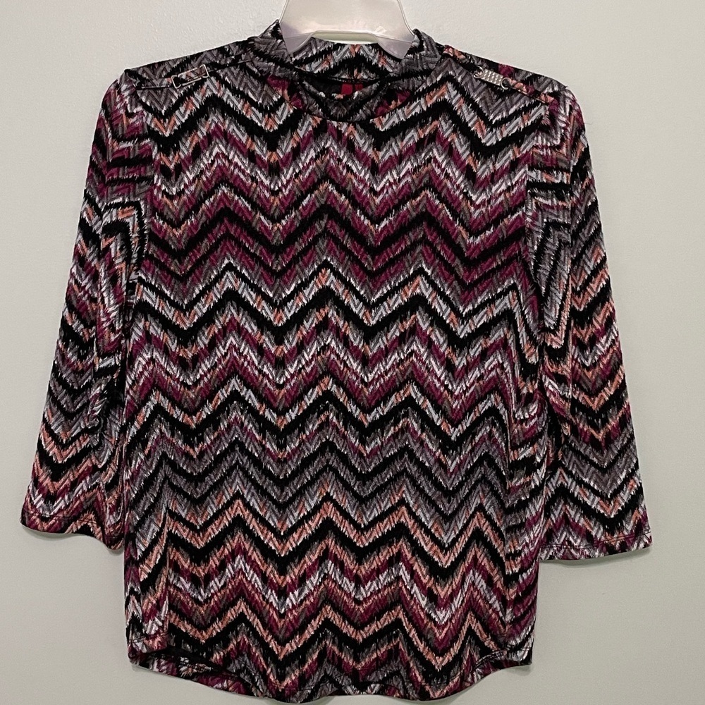 Brand new Love Scarlett top, pink, black, silver, gray and orange, silver jewels